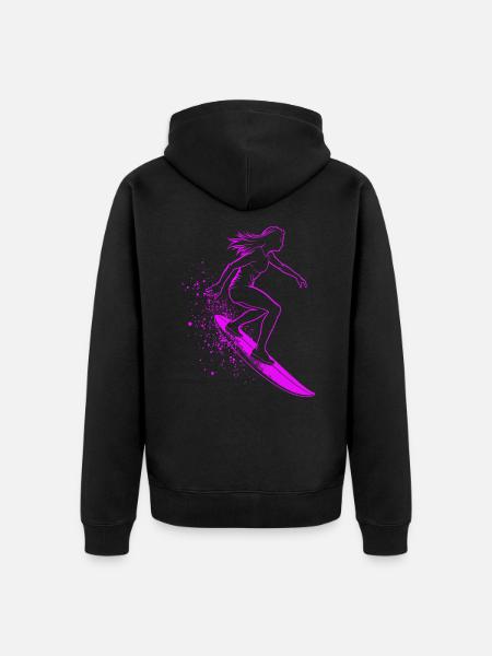 Stylish Surfer Surfing Surfer Surfer - Unisex Premium Organic Zip Hoodie - black