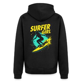 Surfer Girl Surfer Surfing Surfing Surfer - Unisex Premium Organic Zip Hoodie - black - Back - Nico (187cm)