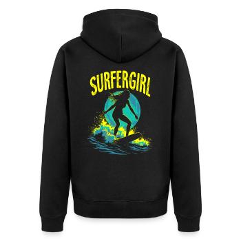 Surfer Girl Surfer Surfing Surfing Surfer - Unisex Premium Organic Zip Hoodie - black - Back - Nico (187cm)