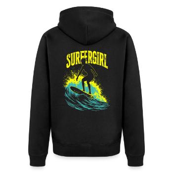 Surfer Girl Surfer Surfing Surfing Surfer - Unisex Premium Organic Zip Hoodie - black - Back - Nico (187cm)
