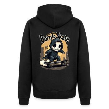 Grim Reaper Born to Skate Skater Skateboard - Veste à capuche bio Premium Unisexe - noir - Dos - Nico (187cm)