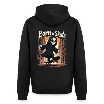 Grim Reaper Born to Skate Skater Skateboard - Veste à capuche bio Premium Unisexe - noir - Dos - Nico (187cm)