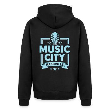 Music City Nashville Guitar Tennessee - Unisex Premium Organic Zip Hoodie - black - Back - Nico (187cm)