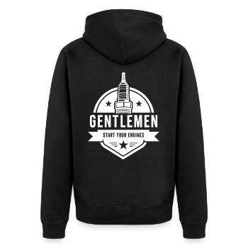 Messieurs, démarrez vos moteurs Sport automobile - Veste à capuche bio Premium Unisexe - noir - Dos - Nico (187cm)