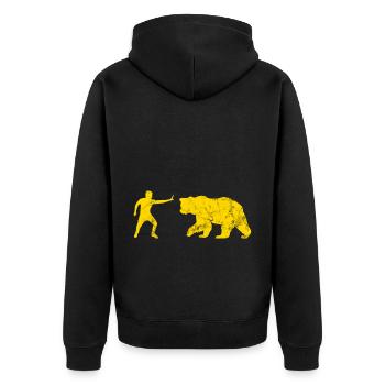 Stop Bear - Unisex Premium Organic Zip Hoodie - black - Back - Nico (187cm)