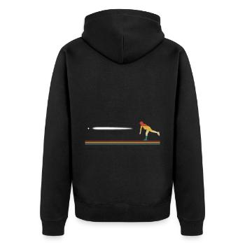 Vintage Baseball - Unisex Premium Bio Zip Hoodie - Schwarz - Hinten - Nico (187cm)