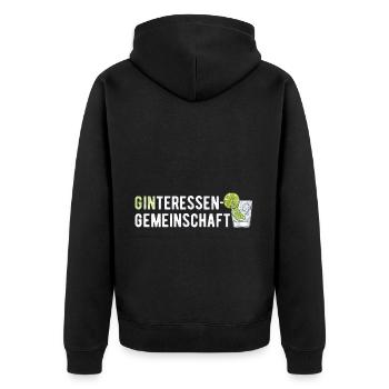 GINteressen Community Gin Lovers - Unisex Premium Organic Zip Hoodie - black - Back - Nico (187cm)