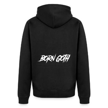 Born Goth Gothic - Unisex Premium Organic Zip Hoodie - black - Back - Nico (187cm)