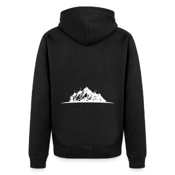 Mountains Silhouette Nature Symbol - Unisex Premium Organic Zip Hoodie - black - Back - Nico (187cm)