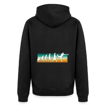 Disc Golf Disc Golfer Evolution Sport - Unisex Premium Organic Zip Hoodie - black - Back - Nico (187cm)