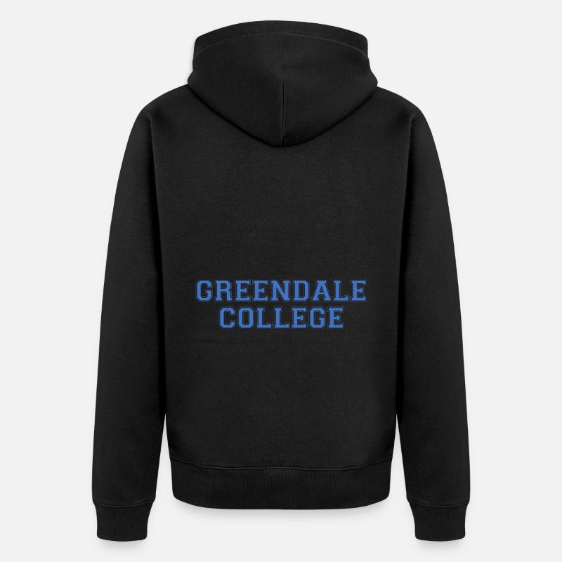 Greendale College Uni Spruch Geschenk - Unisex Premium Bio Zip Hoodie - Schwarz
