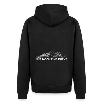 Nur Noch Eine Kurve - (9) - Unisex Premium Bio Zip Hoodie - Schwarz - Hinten - Nico (187cm)