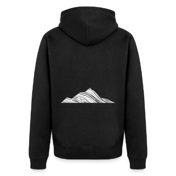 Berg - (10) - Unisex Premium Bio Zip Hoodie - Schwarz - Hinten - Nico (187cm)