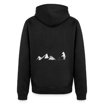Battement de cœur - Ours - Montagne - (5) - Veste à capuche bio Premium Unisexe - noir - Dos - Nico (187cm)