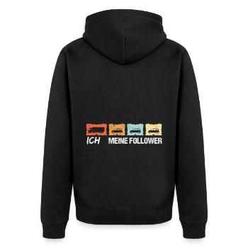 Ich und meine Follower - LKW-Fahrer Lastwagen Fahr - Unisex Premium Bio Zip Hoodie - Schwarz - Hinten - Nico (187cm)