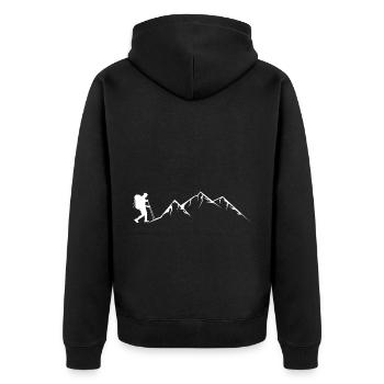 Montagne - Randonnée - (5) - Veste à capuche bio Premium Unisexe - noir - Dos - Nico (187cm)
