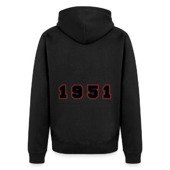 1951 Year Number - Unisex Premium Organic Zip Hoodie - black - Back - Nico (187cm)