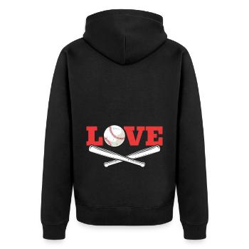 Cher Thème Baseball Féminin Baseball Féminin - Veste à capuche bio Premium Unisexe - noir - Dos - Nico (187cm)