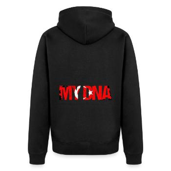 It's in my DNA Türkei Flaggen für Türken in - Unisex Premium Bio Zip Hoodie - Schwarz - Hinten - Nico (187cm)