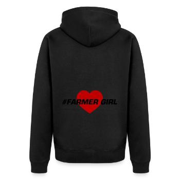 Fermier Fille Fille Coeur Amour - Veste à capuche bio Premium Unisexe - noir - Dos - Nico (187cm)