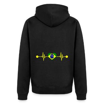 Heartbeat Brésil brésilien - Veste à capuche bio Premium Unisexe - noir - Dos - Nico (187cm)