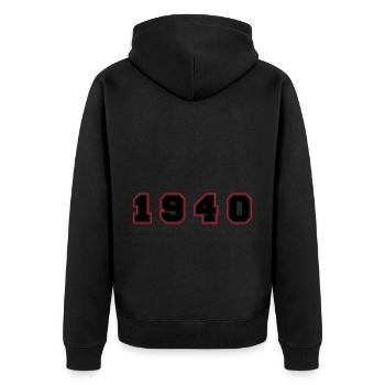 1940 Year Number - Unisex Premium Organic Zip Hoodie - black - Back - Nico (187cm)