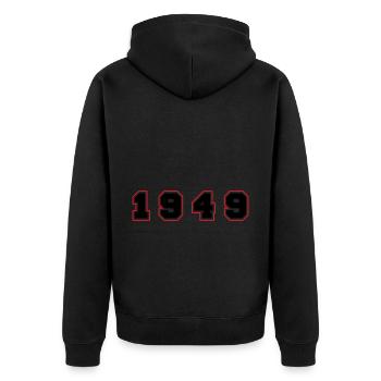 Numéro de l’année 1949 - Veste à capuche bio Premium Unisexe - noir - Dos - Nico (187cm)