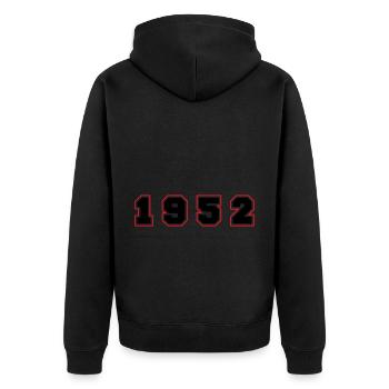 1952 Year Number - Unisex Premium Organic Zip Hoodie - black - Back - Nico (187cm)