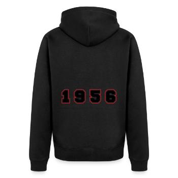 1956 Year Number - Unisex Premium Organic Zip Hoodie - black - Back - Nico (187cm)