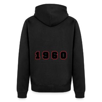 Numéro de l’année 1960 - Veste à capuche bio Premium Unisexe - noir - Dos - Nico (187cm)