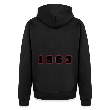 1963 Year Number - Unisex Premium Organic Zip Hoodie - black - Back - Nico (187cm)