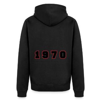Numéro de l’année 1970 - Veste à capuche bio Premium Unisexe - noir - Dos - Nico (187cm)