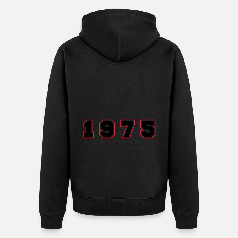 Numéro de l’année 1975 - Veste à capuche bio Premium Unisexe - noir