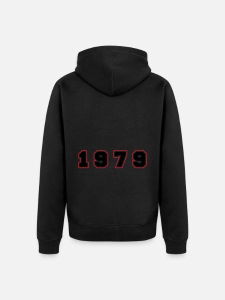 Numéro de l’année 1979 - Veste à capuche bio Premium Unisexe - noir