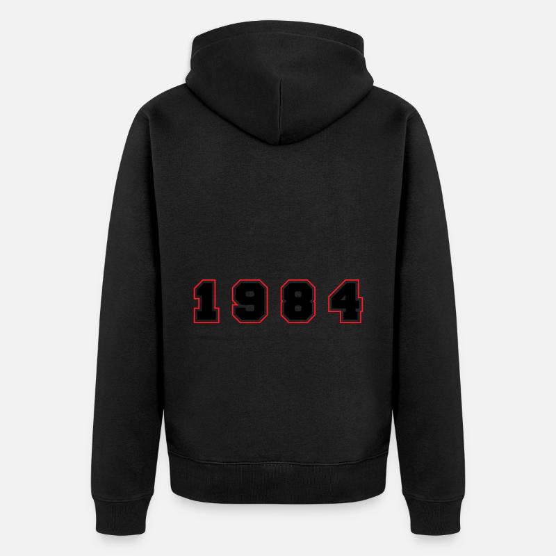Numéro de l’année 1984 - Veste à capuche bio Premium Unisexe - noir