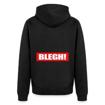 Live Laugh Blegh Heavy Metal Metalcore - Unisex Premium Organic Zip Hoodie - black - Back - Nico (187cm)