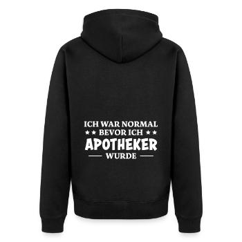 Apotheker Spruch Beruf Lustiges Apotheker Geschenk - Unisex Premium Bio Zip Hoodie - Schwarz - Hinten - Nico (187cm)