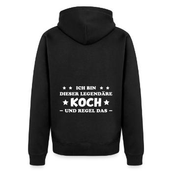 Koch Lustig Spruch Beruf Gastronomie Koch Geschenk - Unisex Premium Bio Zip Hoodie - Schwarz - Hinten - Nico (187cm)