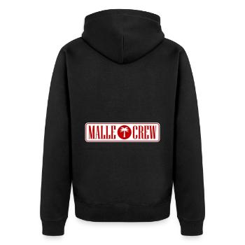 Malle Crew - Unisex Premium Organic Zip Hoodie - black - Back - Nico (187cm)