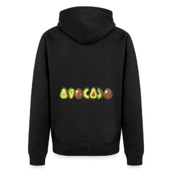 Avocado-Liebhaber Guac Guacamole Keto Ketogenic Ob - Unisex Premium Bio Zip Hoodie - Schwarz - Hinten - Nico (187cm)