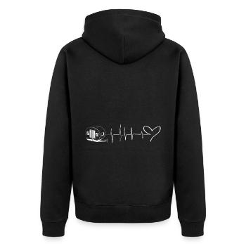 Heart - Heartbeat - Caravan - (9) - Unisex Premium Organic Zip Hoodie - black - Back - Nico (187cm)