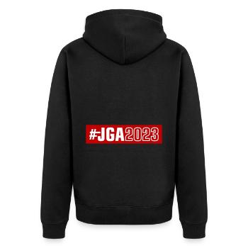 Jga 2023 Junggesellenabschied - Unisex Premium Bio Zip Hoodie - Schwarz - Hinten - Nico (187cm)