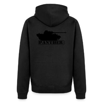 Panther german tank black silhouette - Unisex Premium Organic Zip Hoodie - black - Back - Nico (187cm)