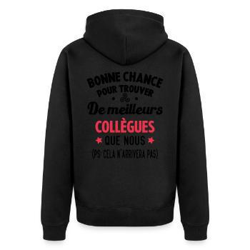 Bonne Chance Pour Trouver De Meilleurs Collègues - Veste à capuche bio Premium Unisexe - noir - Dos - Nico (187cm)