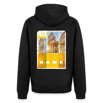 Rom Rome Italien Stadt Skyline Heimat Liebe - Unisex Premium Bio Zip Hoodie - Schwarz - Hinten - Nico (187cm)