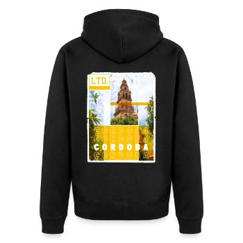 Cordoue Espagne Ville Skyline Vacances Amour - Veste à capuche bio Premium Unisexe - noir - Dos - Nico (187cm)