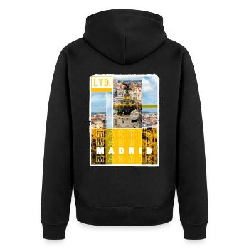 Madrid Espagne Ville Skyline Vacances Amour - Veste à capuche bio Premium Unisexe - noir - Dos - Nico (187cm)