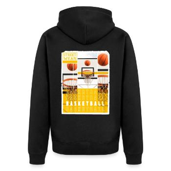 Basketteur Basketteur Basket Dunking Sport Vintage - Veste à capuche bio Premium Unisexe - noir - Dos - Nico (187cm)