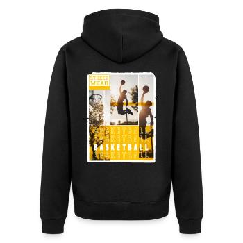 Basketball Basketballspieler Dunking Sport Spieler - Unisex Premium Bio Zip Hoodie - Schwarz - Hinten - Nico (187cm)