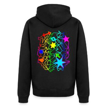 colorful stars arrows rainbow ornaments - Unisex Premium Organic Zip Hoodie - black - Back - Nico (187cm)
